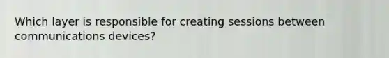 Which layer is responsible for creating sessions between communications devices?