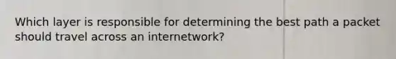 Which layer is responsible for determining the best path a packet should travel across an internetwork?