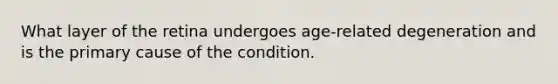 What layer of the retina undergoes age-related degeneration and is the primary cause of the condition.