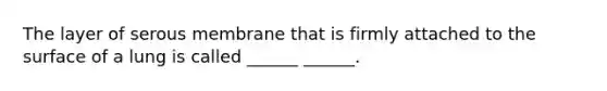 The layer of serous membrane that is firmly attached to the surface of a lung is called ______ ______.