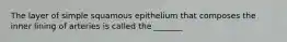 The layer of simple squamous epithelium that composes the inner lining of arteries is called the _______