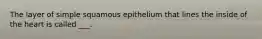 The layer of simple squamous epithelium that lines the inside of the heart is called ___.