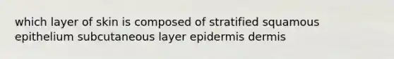 which layer of skin is composed of stratified squamous epithelium subcutaneous layer epidermis dermis