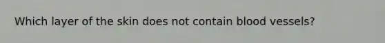 Which layer of the skin does not contain blood vessels?