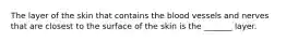 The layer of the skin that contains the blood vessels and nerves that are closest to the surface of the skin is the _______ layer.
