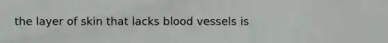 the layer of skin that lacks blood vessels is