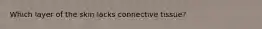 Which layer of the skin lacks connective tissue?