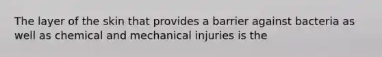 The layer of the skin that provides a barrier against bacteria as well as chemical and mechanical injuries is the