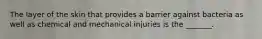 The layer of the skin that provides a barrier against bacteria as well as chemical and mechanical injuries is the _______.