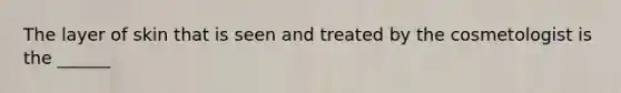 The layer of skin that is seen and treated by the cosmetologist is the ______