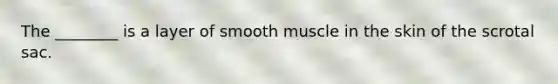 The ________ is a layer of smooth muscle in the skin of the scrotal sac.