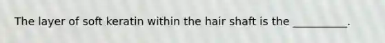 The layer of soft keratin within the hair shaft is the __________.
