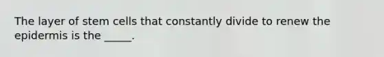 The layer of stem cells that constantly divide to renew the epidermis is the _____.