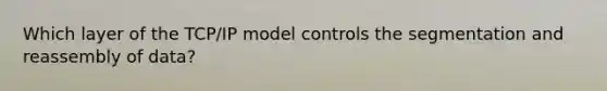 Which layer of the TCP/IP model controls the segmentation and reassembly of data?