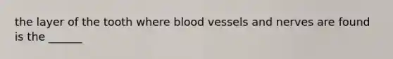 the layer of the tooth where blood vessels and nerves are found is the ______