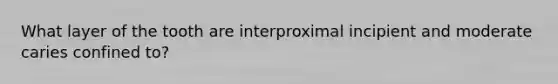 What layer of the tooth are interproximal incipient and moderate caries confined to?