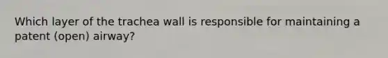 Which layer of the trachea wall is responsible for maintaining a patent (open) airway?