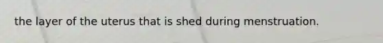 the layer of the uterus that is shed during menstruation.