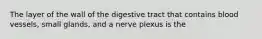 The layer of the wall of the digestive tract that contains blood vessels, small glands, and a nerve plexus is the