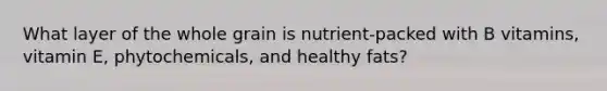 What layer of the whole grain is nutrient-packed with B vitamins, vitamin E, phytochemicals, and healthy fats?