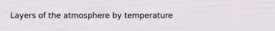 Layers of the atmosphere by temperature