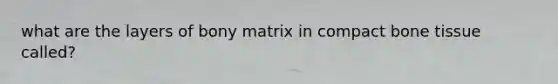 what are the layers of bony matrix in compact bone tissue called?