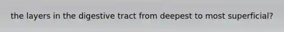 the layers in the digestive tract from deepest to most superficial?