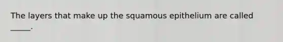 The layers that make up the squamous epithelium are called _____.