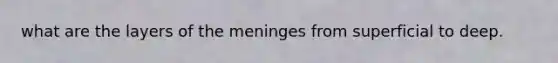 what are the layers of the meninges from superficial to deep.