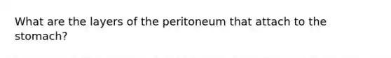 What are the layers of the peritoneum that attach to the stomach?