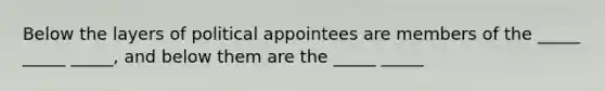 Below the layers of political appointees are members of the _____ _____ _____, and below them are the _____ _____