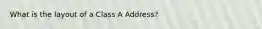 What is the layout of a Class A Address?