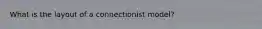 What is the layout of a connectionist model?
