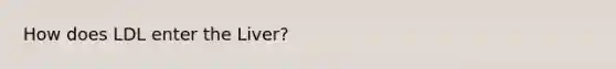 How does LDL enter the Liver?