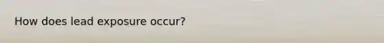How does lead exposure occur?