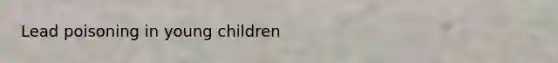 Lead poisoning in young children