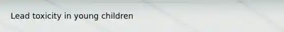 Lead toxicity in young children