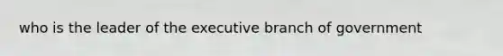 who is the leader of the executive branch of government