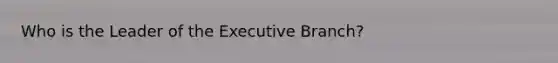 Who is the Leader of the Executive Branch?