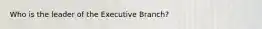 Who is the leader of the Executive Branch?