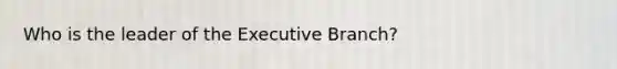 Who is the leader of <a href='https://www.questionai.com/knowledge/kBllUhZHhd-the-executive-branch' class='anchor-knowledge'>the executive branch</a>?