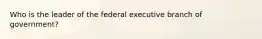 Who is the leader of the federal executive branch of government?