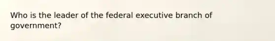 Who is the leader of the federal executive branch of government?