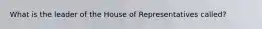 What is the leader of the House of Representatives called?