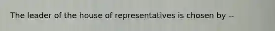 The leader of the house of representatives is chosen by --