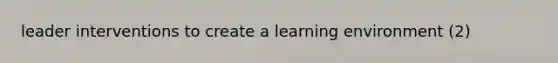 leader interventions to create a learning environment (2)