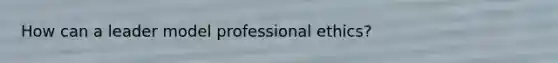 How can a leader model professional ethics?