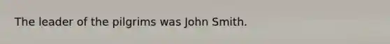 The leader of the pilgrims was John Smith.