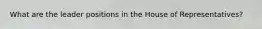 What are the leader positions in the House of Representatives?