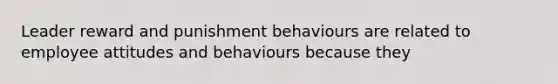 Leader reward and punishment behaviours are related to employee attitudes and behaviours because they